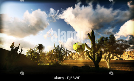 Il palloncino nel deserto Foto Stock