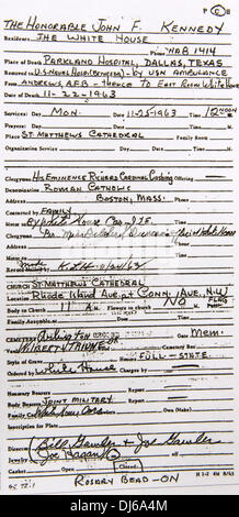 Dallas, Texas, Stati Uniti d'America. 22 Novembre, 2013. Dettagli del regime previsto per i funerali del Presidente John F. Kennedy. Credito: Brian Cahn/ZUMAPRESS.com/Alamy Live News Foto Stock
