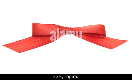 Red Ribbon isolati su sfondo bianco Foto Stock