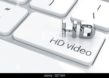 Chrome HD icona sulla tastiera del computer. Video HD Concept Foto Stock