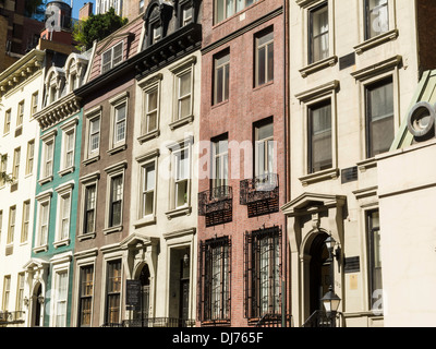 Le pietre dorate nel quartiere storico di Murray Hill, New York City, USA Foto Stock
