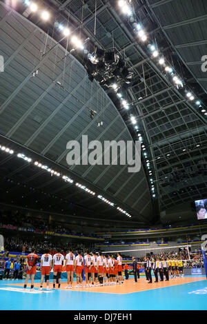 Tokyo Metropolitan Gymnasium, Tokyo, Giappone. 22 Novembre, 2013. Vista generale, 22 novembre 2013 - Pallavolo : FIVB World Grand Champions Cup uomini match Giappone 0-3 Brasile presso il Tokyo Metropolitan Gymnasium, Tokyo, Giappone. Credito: AFLO SPORT/Alamy Live News Foto Stock