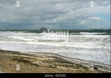 Off shore turbine eoliche, Redcar, Regno Unito Foto Stock