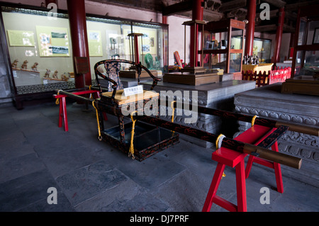 Terra imperiale Dio culto (Casa Di Tan e culturale reliquia storica sala esposizioni) nel tempio di terra a Pechino in Cina Foto Stock