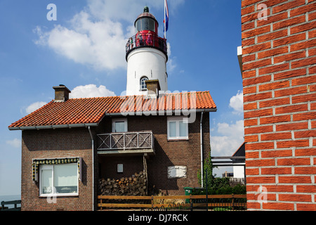 Faro di villaggio di pescatori Urk, provincia Flevoland, Paesi Bassi Foto Stock