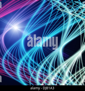 La tecnologia avveniristica wave design di sfondo con luci Foto Stock