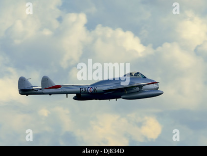 Vampire De Havilland FB6 jet fighter bomber dal Royal Norwegian Air Force squadrone storico.Duxford UK.Settembre 2013 Foto Stock