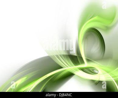 Abstract fractal tesse verdi su sfondo bianco Foto Stock