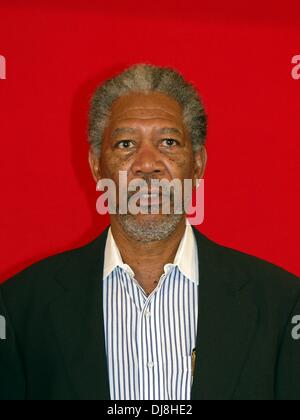 Morgan Freeman in anteprima del suo nuovo film di azione 'La somma di tutte le paure" di Amburgo. Foto Stock