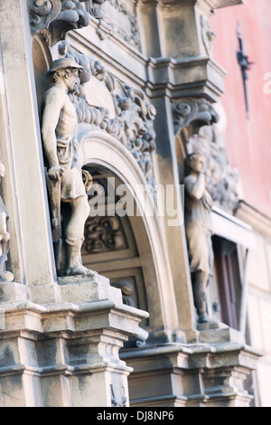 Dettaglio di vecchi edifici di Gamla Stan (Citta' Vecchia), Stoccolma, Svezia. Foto Stock