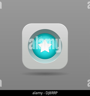 Pulsante a stella - Vettore Icona App Foto Stock
