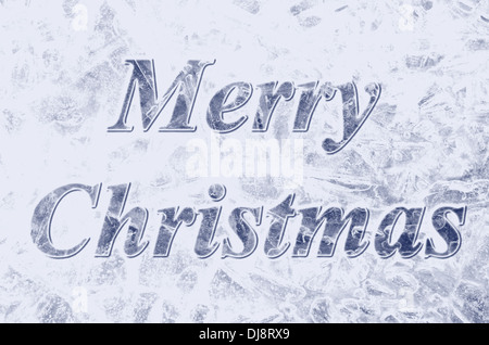Blue icy Merry Christmas background Foto Stock