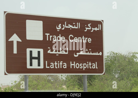 Dubai il traffico stradale segno Foto Stock