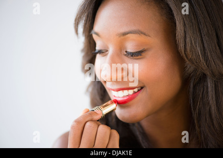 Nero donna rossetto Foto Stock