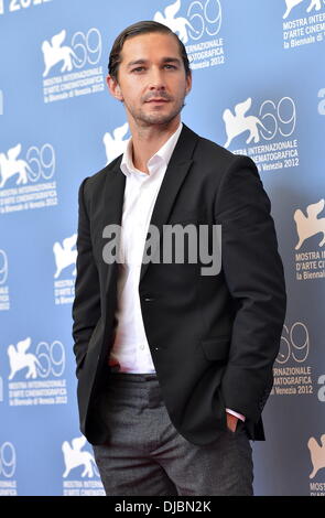 Shia LaBeouf sessantanovesima Venice Film Festival -"l'azienda di tenere' - Photocall con: Shia LaBeouf dove: Venezia, Italia Quando: 07 Set 2012 Foto Stock