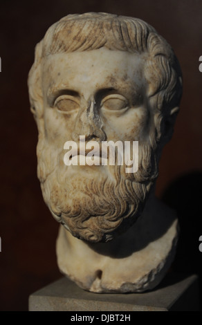 Sophocles (497-406 a.C.). Busto. Tragedian greca. Il marmo. Copia romana del I secolo dopo un originale greco del IV secolo A.C. Foto Stock