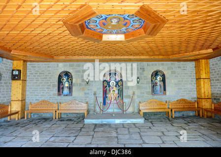 L'ingresso interni nel monastero di Varlaam, Meteora, Grecia Foto Stock