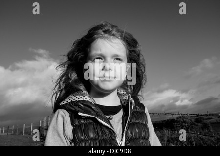 Ritratto di una ragazza di campagna Foto Stock