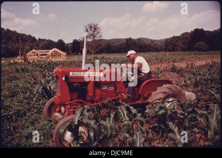 Al Reinshagen, un insegnante di matematica alla White County High School di Cleveland, Georgia, gestisce anche una fattoria di un ettaro, combinando istruzione e agricoltura. Foto Stock