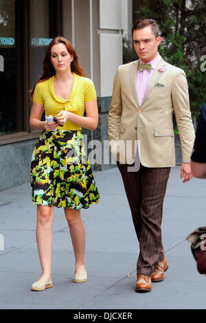 Leighton Meester e Ed Westwick riprese "Gossip Girl' sulla posizione in Manhattan New York City, Stati Uniti d'America - 10.08.12 Foto Stock