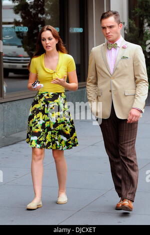 Leighton Meester e Ed Westwick riprese "Gossip Girl' sulla posizione in Manhattan New York City, Stati Uniti d'America - 10.08.12 Foto Stock