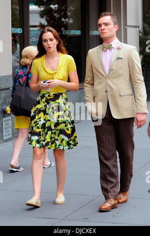 Leighton Meester e Ed Westwick riprese "Gossip Girl' sulla posizione in Manhattan New York City, Stati Uniti d'America - 10.08.12 Foto Stock