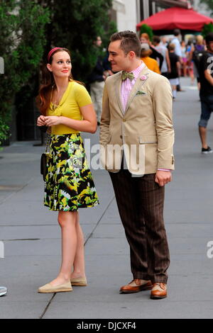 Leighton Meester e Ed Westwick riprese "Gossip Girl' sulla posizione in Manhattan New York City, Stati Uniti d'America - 10.08.12 Foto Stock