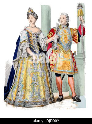 Inizio del xviii secolo XVIII 1700s Francia, Francoise Duchessa di Orleans e Palazzo protezione sotto Luigi XV Foto Stock