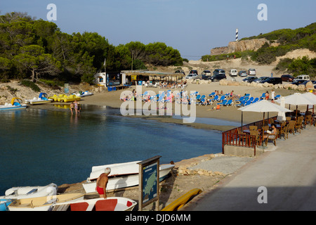 Faro di Punta des galera, Portinatx, Sant Joan de Labritja, ibiza, Spagna Foto Stock