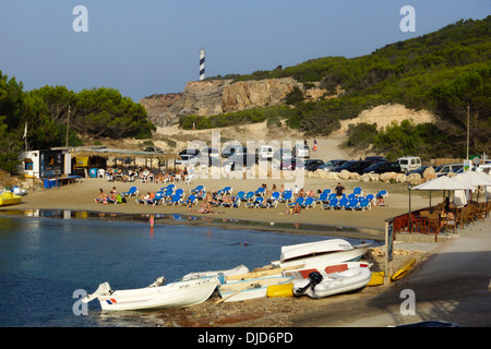 Faro di Punta des galera, Portinatx, Sant Joan de Labritja, ibiza, Spagna Foto Stock