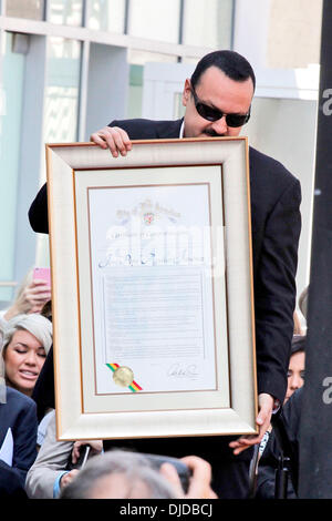 Cantante latino Pepe Aguilar è onorato con una stella sulla Hollywood Walk of Fame, tenutasi a Hollywood Boulevard Los Angeles, California - 26.07.12 Foto Stock