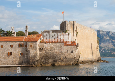 Bastioni di Stari Grad (Città Vecchia), Budva, Montenegro Foto Stock