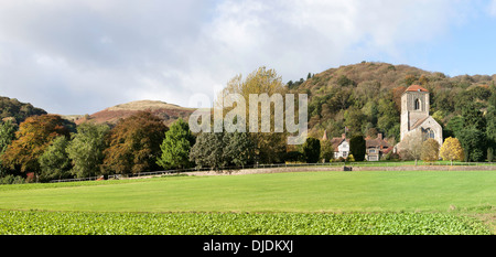 Panorama di Little Malvern Priory, Malvern, Worcestershire, England, Regno Unito Foto Stock