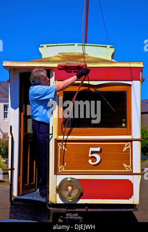 Manx elettrica ferroviaria, Ramsey, Isola di Man Foto Stock