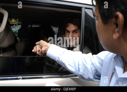 Sep 10, 2007 - Manhattan, NY, STATI UNITI D'AMERICA - STATI UNITI Aprire uomini champion Roger Federer, della Svizzera, fa la sua comparsa in Times Square per una foto op. (Credito Immagine: © Bryan Smith/ZUMA Premere) Restrizioni: New York City Paper diritti! Foto Stock