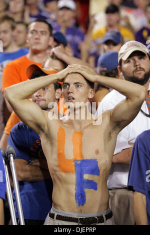 Ottobre 06, 2007 - Baton Rouge, Florida, Stati Uniti d'America - una ventola Gator alla fine del gioco a Tiger Stadium di Baton Rouge, Louisiana. (Credito Immagine: © Allen Eyestone/Palm Beach post/ZUMA Premere) Restrizioni: USA diritti tabloid fuori! Foto Stock