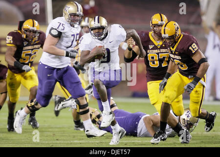 13 ottobre , 2007 - Tempe, AZ ..Louis Rankin #9 del Washington Huskies in azione contro la Arizona State Sun Devils al Sun Devil Stadium di Tempe, Arizona. Max Simbron/CSM..Sun Devils sconfitto il Huskies 44-20 (credito Immagine: © Max Simbron/Cal Sport Media) Foto Stock