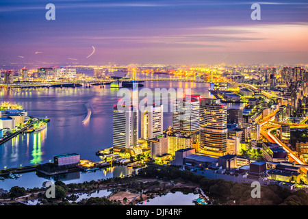 Vista di Tokyo, Giappone su Tokyo Bay. Foto Stock