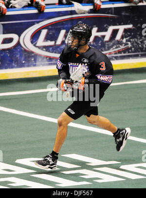 12 gennaio 2008: NLL - La Bufala banditi sconfitto il Rochester Knighthawks 13-9 all'Arena Blue Cross a Rochester, New York. Buffalo banditi defenceman Billy Dee Smith (#3) in azione contro Rochester.(Immagine di credito: © Alan Schwartz/Cal Sport Media) Foto Stock