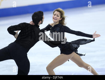 Jan 26, 2008 - St. Paul, Minnesota, Stati Uniti d'America - TANITH BELBIN e BENJAMIN AGOSTO nella danza libera al 2008 U.S. La figura pattinare campionati a Xcel Energy Center nella città gemelle. (Credito Immagine: © Jeff Wheeler/Minneapolis Star Tribune/ZUMA Premere) Restrizioni: * USA Tabloid diritti * Foto Stock