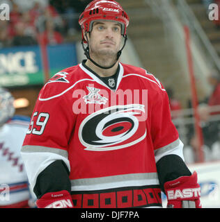 Jan 29, 2008 - Raleigh, North Carolina, Stati Uniti d'America - Carolina Hurricanes (59) CHAD LAROSE. Carolina Hurricanes sconfitto il New York Rangers con un punteggio finale di 3-1 a RBC Center situato in Raleigh. (Credito Immagine: © Jason Moore/ZUMA Press) Foto Stock