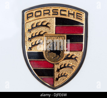 White Porsche 911 3.2 Carrera Badge Londra Foto Stock