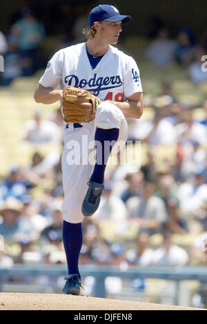 06 GIU 2010: Los Angeles Dodger a partire lanciatore John Ely fa un passo nel primo inning contro Atlanta Braves. .Dei Dodgers sarebbe andare a vincere 5-4 con il loro terzo cammino off win della settimana, nel fondo dell'undicesimo inning. (Credito Immagine: © Tony Leon/Southcreek globale/ZUMApress.com) Foto Stock