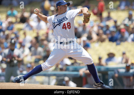 06 GIU 2010: Los Angeles Dodger a partire lanciatore John Ely fa un passo nel primo inning contro Atlanta Braves. .Dei Dodgers sarebbe andare a vincere 5-4 con il loro terzo cammino off win della settimana, nel fondo dell'undicesimo inning. (Credito Immagine: © Tony Leon/Southcreek globale/ZUMApress.com) Foto Stock