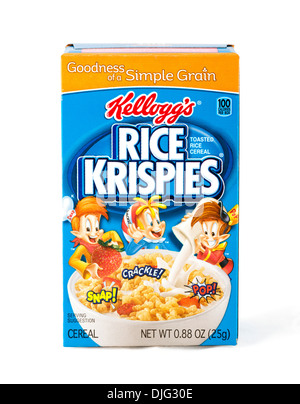 Pacchetto piccolo della Kellogg's Krispies riso Cereali per la prima colazione da una varietà Pack, STATI UNITI D'AMERICA Foto Stock