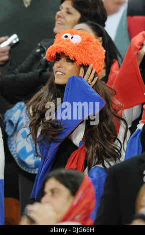 Luglio 11, 2010 - Johannesburg, Sud Africa - Yolanthe Cabau Van Kasbergen, fidanzata di Wesley Sneijder assiste la finale della Coppa del Mondo FIFA 2010 partita di calcio tra i Paesi Bassi e la Spagna al Soccer City Stadium sulla luglio 11, 2010 a Johannesburg, in Sud Africa. (Credito Immagine: © Luca Ghidoni/ZUMApress.com) Foto Stock