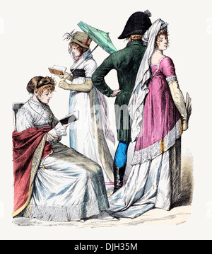 Inizio del XIX secolo XIX costumi francesi 1802 1804 Foto Stock