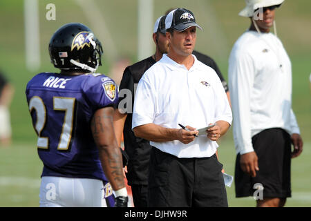 Agosto 04, 2010 - Westminster, Maryland, Stati Uniti d'America - 04 August 2010: head coach John Harbaugh durante corvi training camp a McDaniel College di Westminster, MD...credito obbligatorio: Russell Tracy / Southcreek globale di credito (Immagine: Â© Southcreek globale/ZUMApress.com) Foto Stock