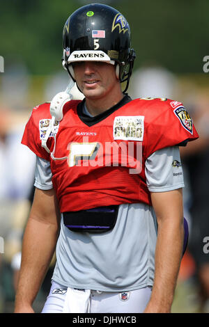 Agosto 04, 2010 - Westminster, Maryland, Stati Uniti d'America - 04 August 2010: Baltimore Ravens quarterback Joe Flacco (5) durante la Ravens training camp a McDaniel College di Westminster, MD...credito obbligatorio: Russell Tracy / Southcreek globale di credito (Immagine: Â© Southcreek globale/ZUMApress.com) Foto Stock