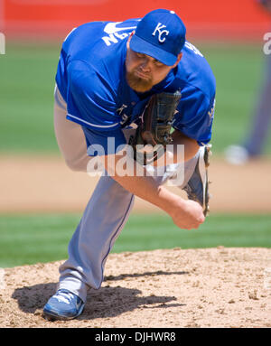 Agosto 04, 2010 - Oakland, la California, Stati Uniti - Kansas City Royals a partire lanciatore Sean O'SULLIVAN #37 in azione contro la Oakland atletica. (Credito Immagine: © William Mancebo/ZUMApress.com) Foto Stock